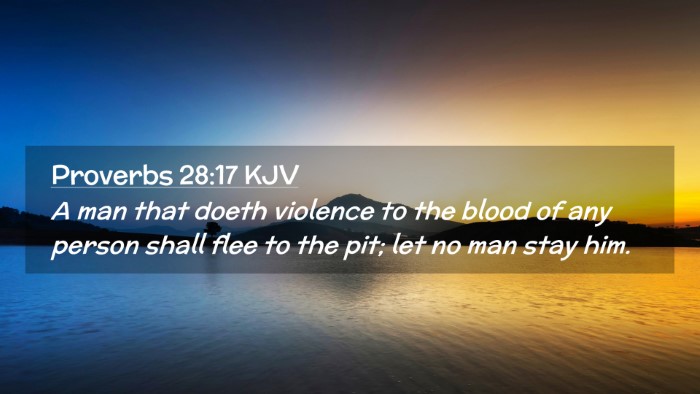 Picture 02 - Proverbs 28:17 KJV Desktop Wallpaper - A man that doeth violence to the blood of any - Desktop Bible Verse Wallpaper