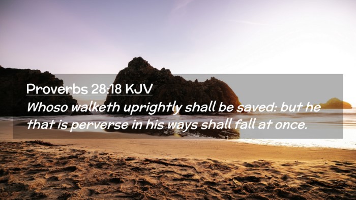 Picture 02 - Proverbs 28:18 KJV Desktop Wallpaper - Whoso walketh uprightly shall be saved: but he - Desktop Bible Verse Wallpaper