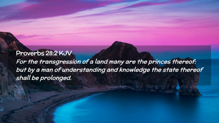Picture 02 - Proverbs 28:2 KJV Desktop Wallpaper - For the transgression of a land many are the - Desktop Bible Verse Wallpaper
