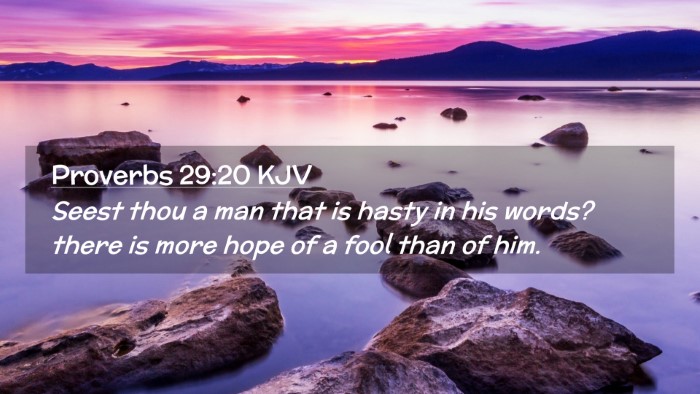 Picture 02 - Proverbs 29:20 KJV Desktop Wallpaper - Seest thou a man that is hasty in his words? - Desktop Bible Verse Wallpaper