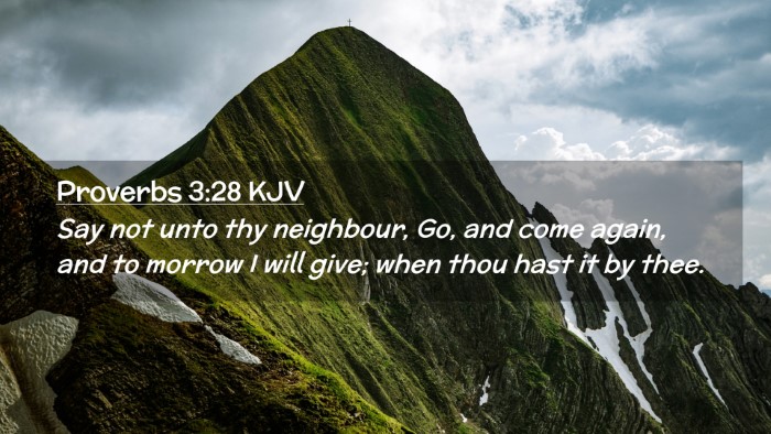 Picture 02 - Proverbs 3:28 KJV Desktop Wallpaper - Say not unto thy neighbour, Go, and come again, - Desktop Bible Verse Wallpaper