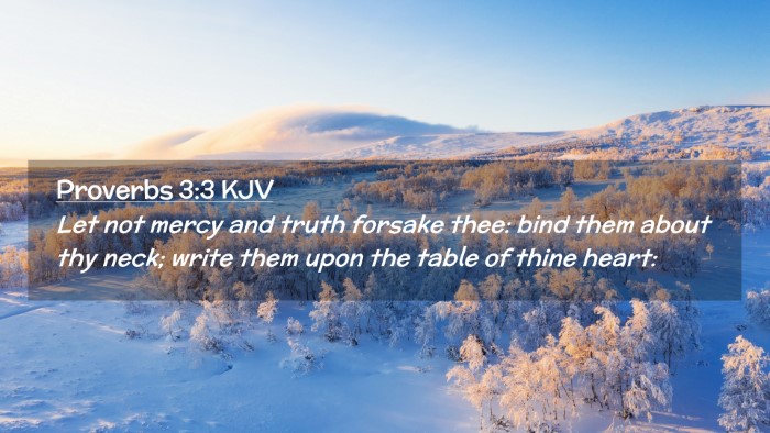 Picture 02 - Proverbs 3:3 KJV Desktop Wallpaper - Let not mercy and truth forsake thee: bind them - Desktop Bible Verse Wallpaper