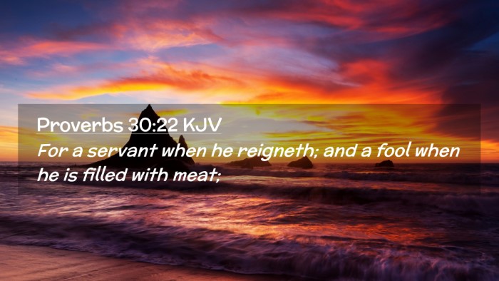 Picture 02 - Proverbs 30:22 KJV Desktop Wallpaper - For a servant when he reigneth; and a fool when - Desktop Bible Verse Wallpaper
