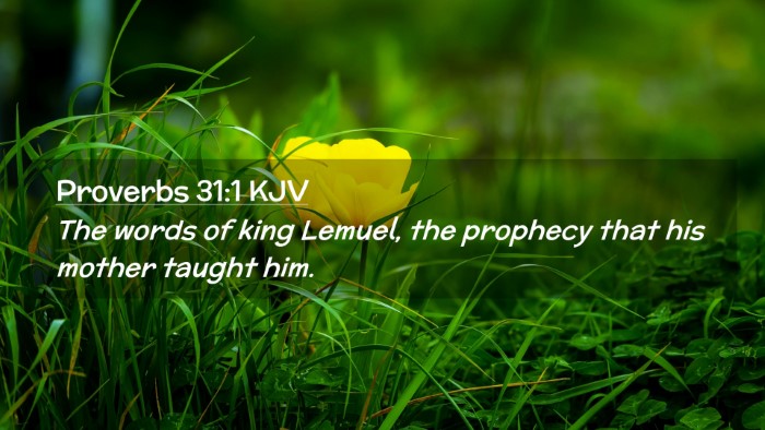 Picture 02 - Proverbs 31:1 KJV Desktop Wallpaper - The words of king Lemuel, the prophecy that his - Desktop Bible Verse Wallpaper