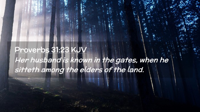 Picture 02 - Proverbs 31:23 KJV Desktop Wallpaper - Her husband is known in the gates, when he - Desktop Bible Verse Wallpaper