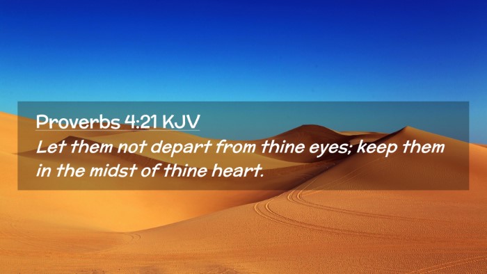 Picture 02 - Proverbs 4:21 KJV Desktop Wallpaper - Let them not depart from thine eyes; keep them in - Desktop Bible Verse Wallpaper