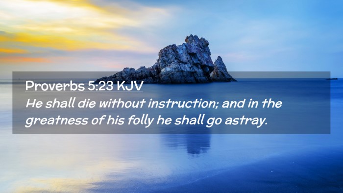 Picture 02 - Proverbs 5:23 KJV Desktop Wallpaper - He shall die without instruction; and in the - Desktop Bible Verse Wallpaper