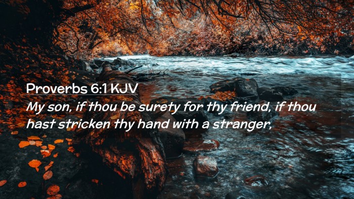 Picture 02 - Proverbs 6:1 KJV Desktop Wallpaper - My son, if thou be surety for thy friend, if thou - Desktop Bible Verse Wallpaper