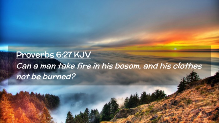Picture 02 - Proverbs 6:27 KJV Desktop Wallpaper - Can a man take fire in his bosom, and his clothes - Desktop Bible Verse Wallpaper