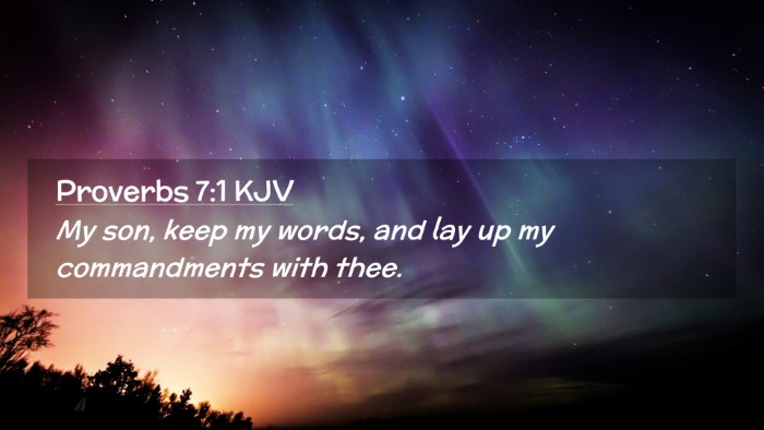 Picture 02 - Proverbs 7:1 KJV Desktop Wallpaper - My son, keep my words, and lay up my commandments - Desktop Bible Verse Wallpaper