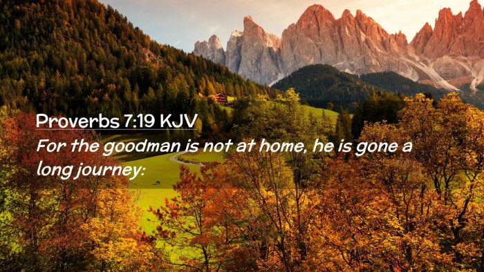 Picture 02 - Proverbs 7:19 KJV Desktop Wallpaper - For the goodman is not at home, he is gone a long - Desktop Bible Verse Wallpaper
