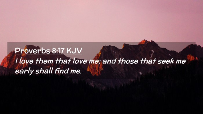 Picture 02 - Proverbs 8:17 KJV Desktop Wallpaper - I love them that love me; and those that seek me - Desktop Bible Verse Wallpaper