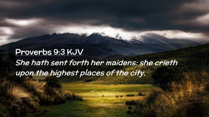 Picture 02 - Proverbs 9:3 KJV Desktop Wallpaper - She hath sent forth her maidens: she crieth upon - Desktop Bible Verse Wallpaper