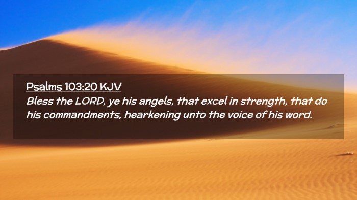 Picture 02 - Psalms 103:20 KJV Desktop Wallpaper - Bless the LORD, ye his angels, that excel in - Desktop Bible Verse Wallpaper