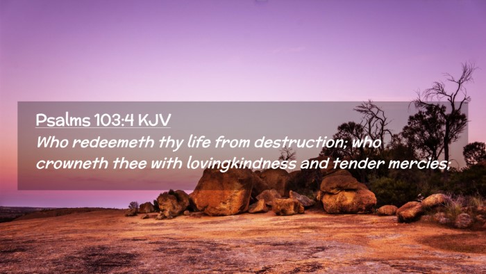 Picture 02 - Psalms 103:4 KJV Desktop Wallpaper - Who redeemeth thy life from destruction; who - Desktop Bible Verse Wallpaper