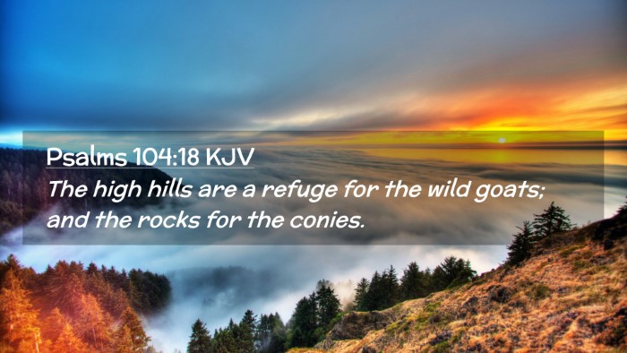 Picture 02 - Psalms 104:18 KJV Desktop Wallpaper - The high hills are a refuge for the wild goats; - Desktop Bible Verse Wallpaper