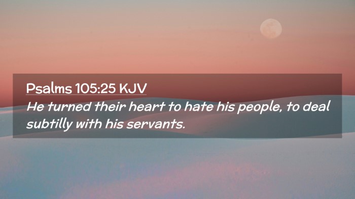 Picture 02 - Psalms 105:25 KJV Desktop Wallpaper - He turned their heart to hate his people, to deal - Desktop Bible Verse Wallpaper