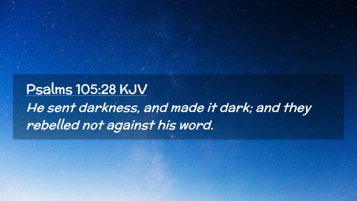 Picture 02 - Psalms 105:28 KJV Desktop Wallpaper - He sent darkness, and made it dark; and they - Desktop Bible Verse Wallpaper