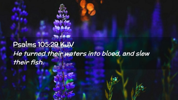 Picture 02 - Psalms 105:29 KJV Desktop Wallpaper - He turned their waters into blood, and slew their - Desktop Bible Verse Wallpaper