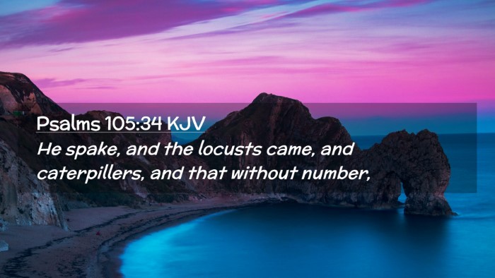 Picture 02 - Psalms 105:34 KJV Desktop Wallpaper - He spake, and the locusts came, and caterpillers, - Desktop Bible Verse Wallpaper