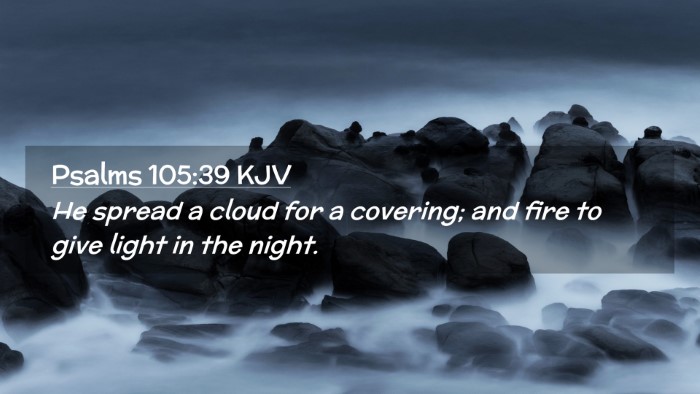 Picture 02 - Psalms 105:39 KJV Desktop Wallpaper - He spread a cloud for a covering; and fire to - Desktop Bible Verse Wallpaper