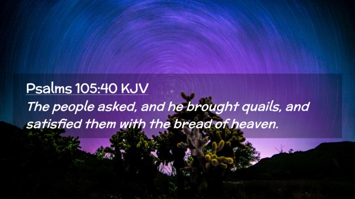 Picture 02 - Psalms 105:40 KJV Desktop Wallpaper - The people asked, and he brought quails, and - Desktop Bible Verse Wallpaper