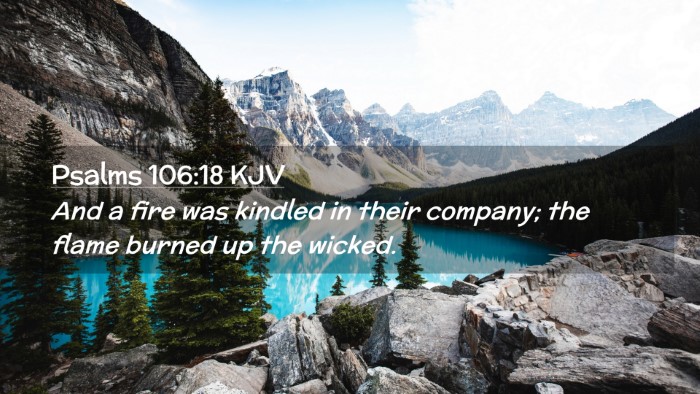 Picture 02 - Psalms 106:18 KJV Desktop Wallpaper - And a fire was kindled in their company; the - Desktop Bible Verse Wallpaper