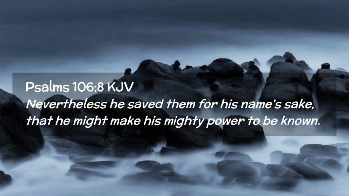 Picture 02 - Psalms 106:8 KJV Desktop Wallpaper - Nevertheless he saved them for his name's sake, - Desktop Bible Verse Wallpaper