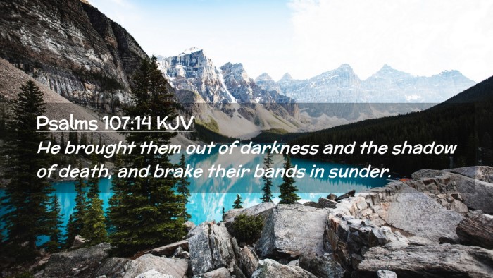 Picture 02 - Psalms 107:14 KJV Desktop Wallpaper - He brought them out of darkness and the shadow of - Desktop Bible Verse Wallpaper