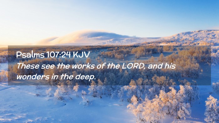 Picture 02 - Psalms 107:24 KJV Desktop Wallpaper - These see the works of the LORD, and his wonders - Desktop Bible Verse Wallpaper