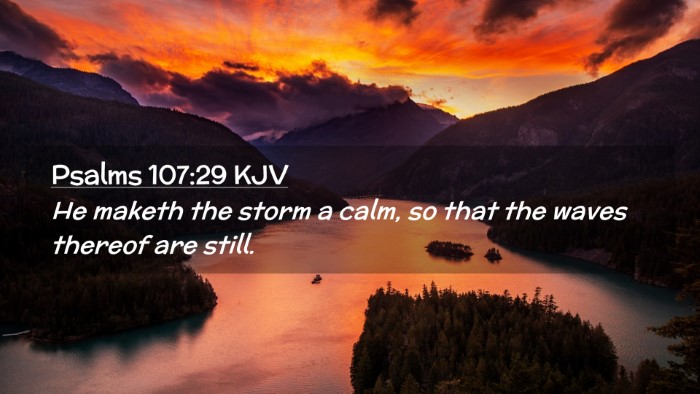 Picture 02 - Psalms 107:29 KJV Desktop Wallpaper - He maketh the storm a calm, so that the waves - Desktop Bible Verse Wallpaper