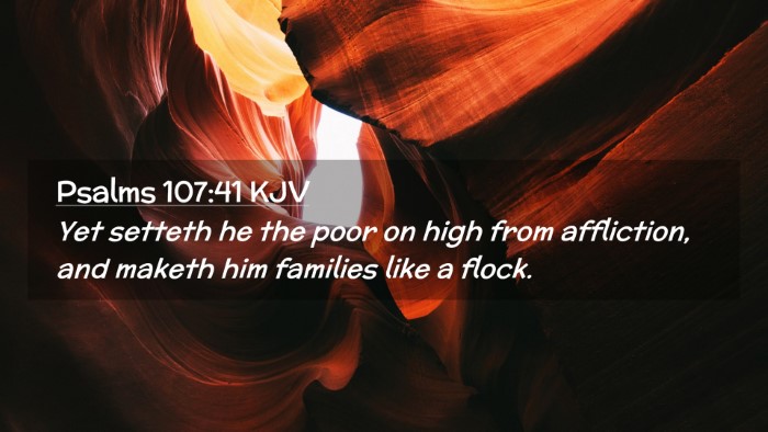 Picture 02 - Psalms 107:41 KJV Desktop Wallpaper - Yet setteth he the poor on high from affliction, - Desktop Bible Verse Wallpaper