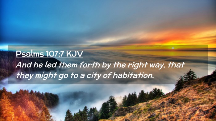 Picture 02 - Psalms 107:7 KJV Desktop Wallpaper - And he led them forth by the right way, that they - Desktop Bible Verse Wallpaper