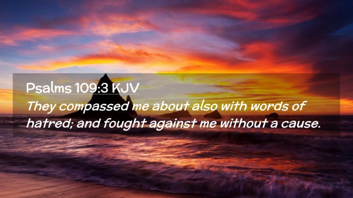 Picture 02 - Psalms 109:3 KJV Desktop Wallpaper - They compassed me about also with words of - Desktop Bible Verse Wallpaper