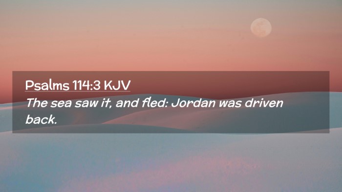 Picture 02 - Psalms 114:3 KJV Desktop Wallpaper - The sea saw it, and fled: Jordan was driven - Desktop Bible Verse Wallpaper