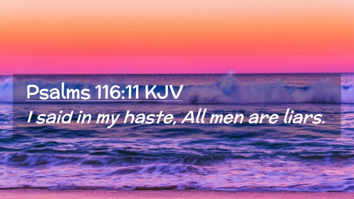 Picture 02 - Psalms 116:11 KJV Desktop Wallpaper - I said in my haste, All men are - Desktop Bible Verse Wallpaper