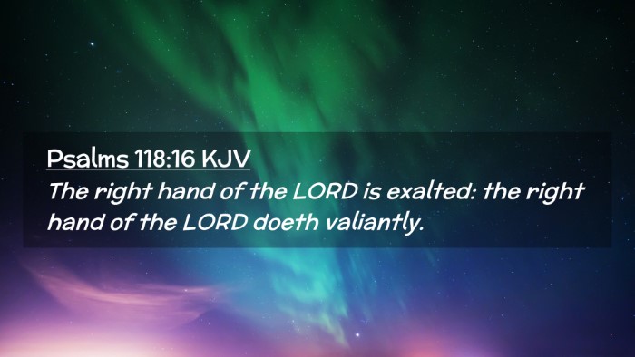 Picture 02 - Psalms 118:16 KJV Desktop Wallpaper - The right hand of the LORD is exalted: the right - Desktop Bible Verse Wallpaper