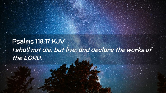 Picture 02 - Psalms 118:17 KJV Desktop Wallpaper - I shall not die, but live, and declare the works - Desktop Bible Verse Wallpaper
