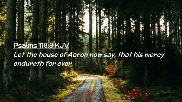 Picture 02 - Psalms 118:3 KJV Desktop Wallpaper - Let the house of Aaron now say, that his mercy - Desktop Bible Verse Wallpaper