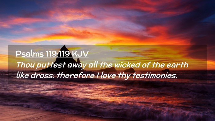 Picture 02 - Psalms 119:119 KJV Desktop Wallpaper - Thou puttest away all the wicked of the earth - Desktop Bible Verse Wallpaper