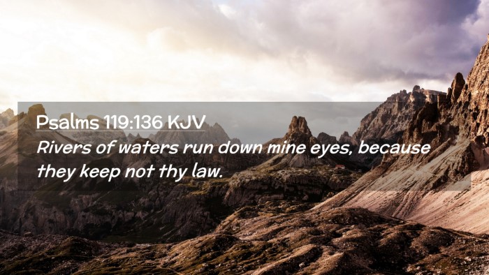 Picture 02 - Psalms 119:136 KJV Desktop Wallpaper - Rivers of waters run down mine eyes, because they - Desktop Bible Verse Wallpaper