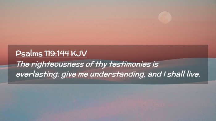 Picture 02 - Psalms 119:144 KJV Desktop Wallpaper - The righteousness of thy testimonies is - Desktop Bible Verse Wallpaper