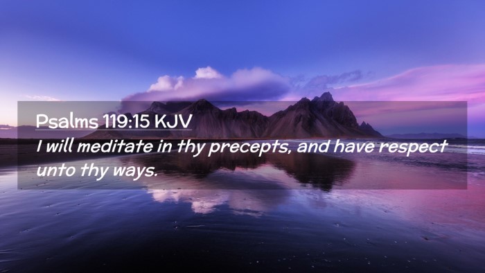 Picture 02 - Psalms 119:15 KJV Desktop Wallpaper - I will meditate in thy precepts, and have respect - Desktop Bible Verse Wallpaper