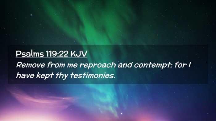 Picture 02 - Psalms 119:22 KJV Desktop Wallpaper - Remove from me reproach and contempt; for I have - Desktop Bible Verse Wallpaper