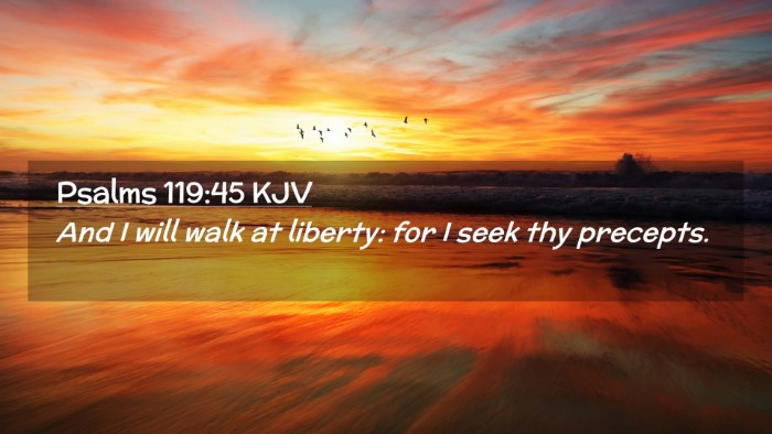 Picture 02 - Psalms 119:45 KJV Desktop Wallpaper - And I will walk at liberty: for I seek thy - Desktop Bible Verse Wallpaper