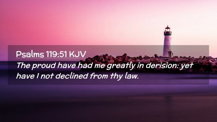 Picture 02 - Psalms 119:51 KJV Desktop Wallpaper - The proud have had me greatly in derision: yet - Desktop Bible Verse Wallpaper