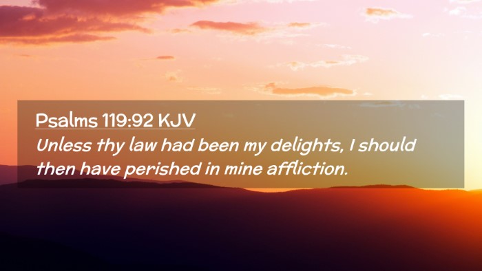 Picture 02 - Psalms 119:92 KJV Desktop Wallpaper - Unless thy law had been my delights, I should - Desktop Bible Verse Wallpaper
