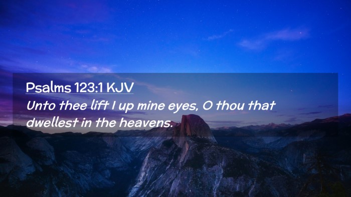 Picture 02 - Psalms 123:1 KJV Desktop Wallpaper - Unto thee lift I up mine eyes, O thou that - Desktop Bible Verse Wallpaper