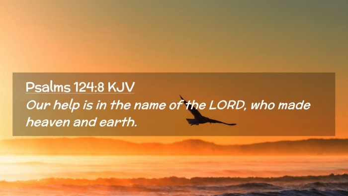Picture 02 - Psalms 124:8 KJV Desktop Wallpaper - Our help is in the name of the LORD, who made - Desktop Bible Verse Wallpaper
