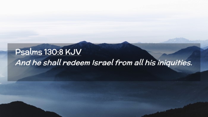 Picture 02 - Psalms 130:8 KJV Desktop Wallpaper - And he shall redeem Israel from all his - Desktop Bible Verse Wallpaper